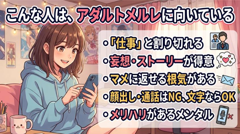 仕事と割り切れるならアダルトメールレディに向いている