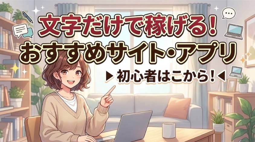 文字だけで稼げるメルレサイト・アプリ