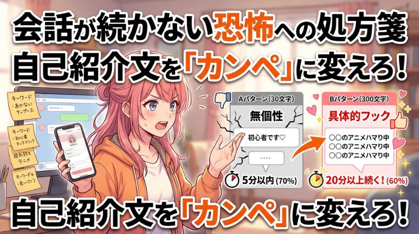 自己紹介をしっかり書いておけば会話が続く