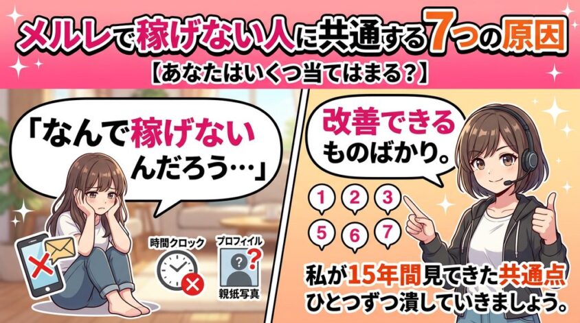 メルレで稼げない７つの共通点