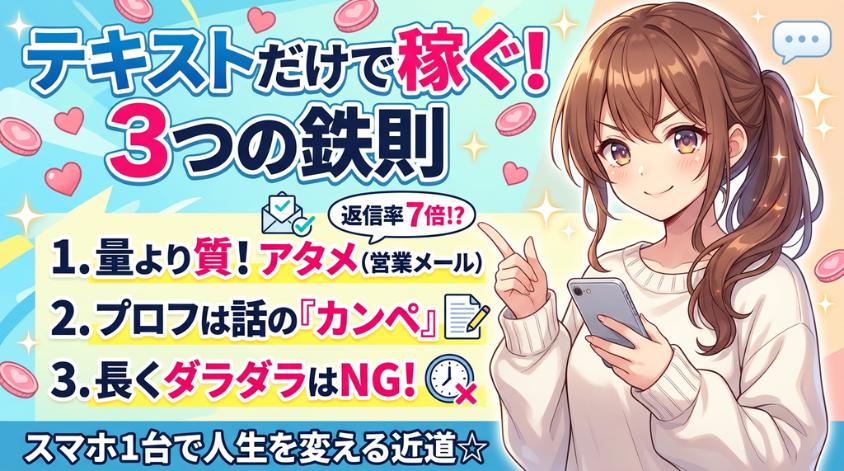 メルレ・チャトレのテキストだけで稼ぐ方法