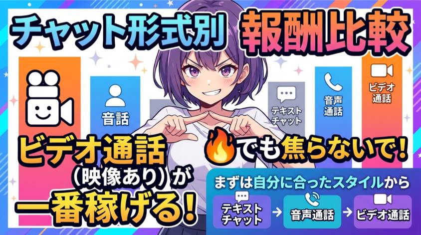 チャットレディの報酬比較