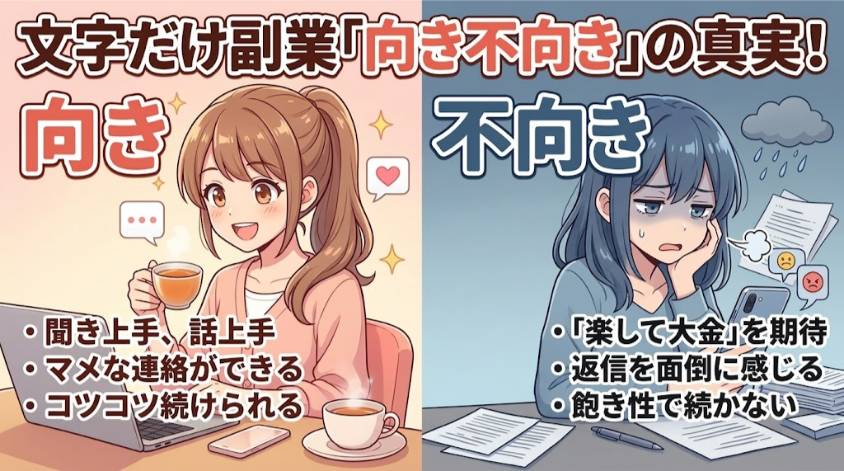 文字だけの副業の向き不向き
