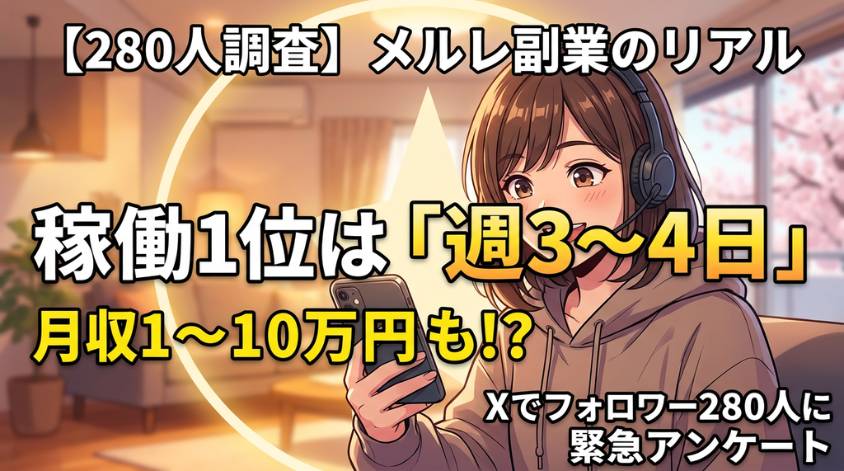 現役チャトレ・メルレの女性に効いたリアルな稼働ペース