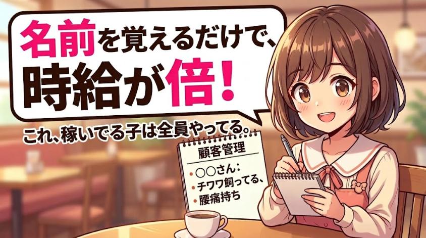 お客さんのメモを取る