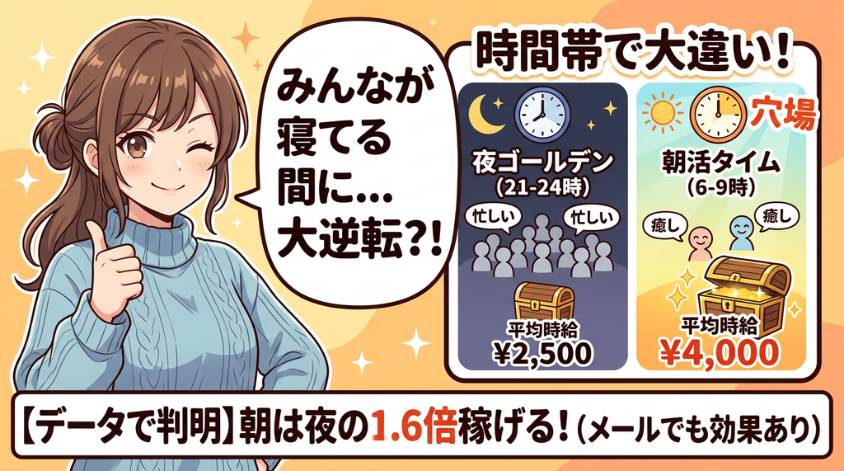 稼ぎやすい時間帯を狙う