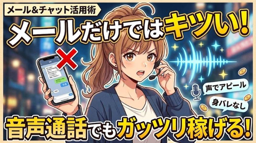メールだけでは稼げないので音声も使う