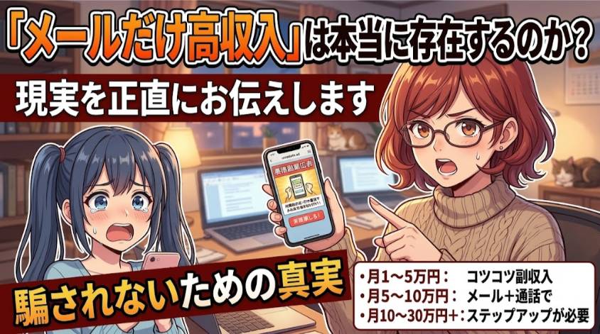 メールだけで稼ぐ在宅ワークの実態
