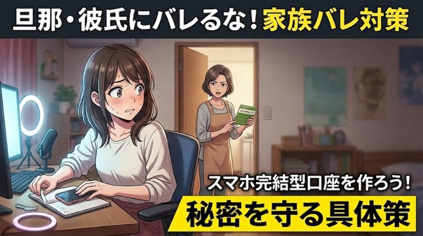 身内にばれないように振り込み口座は別にする