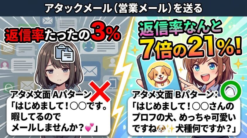 魅力的なアタックメールで返信率７倍