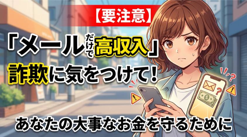 メールだけで高収入は詐欺の可能性あり