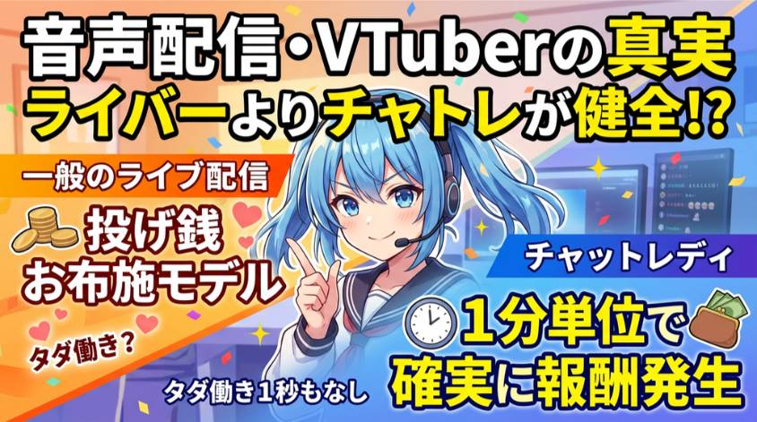 VTuberで音声配信はタダ働きのリスクがある