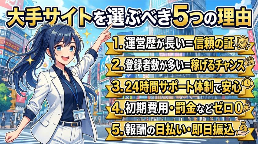 大手サイトを選ぶべき理由