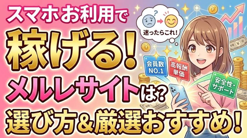 スマホだけで稼げるおすすめメルレサイト