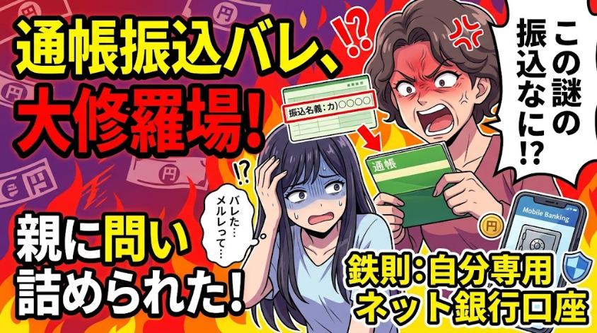 メルレからの振り込みで家族にばれる