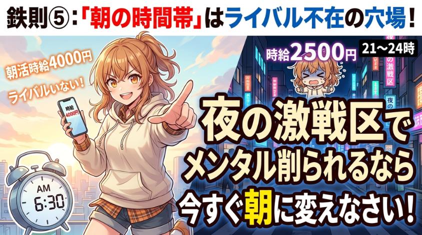 夜より朝の時間帯を狙う