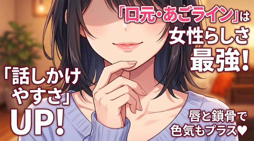 口元の写真は話しかけやすい雰囲気と色気を演出