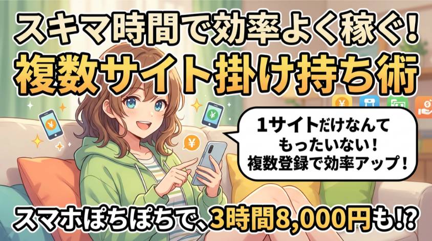 複数サイトを掛け持ちして効率的に稼ぐ