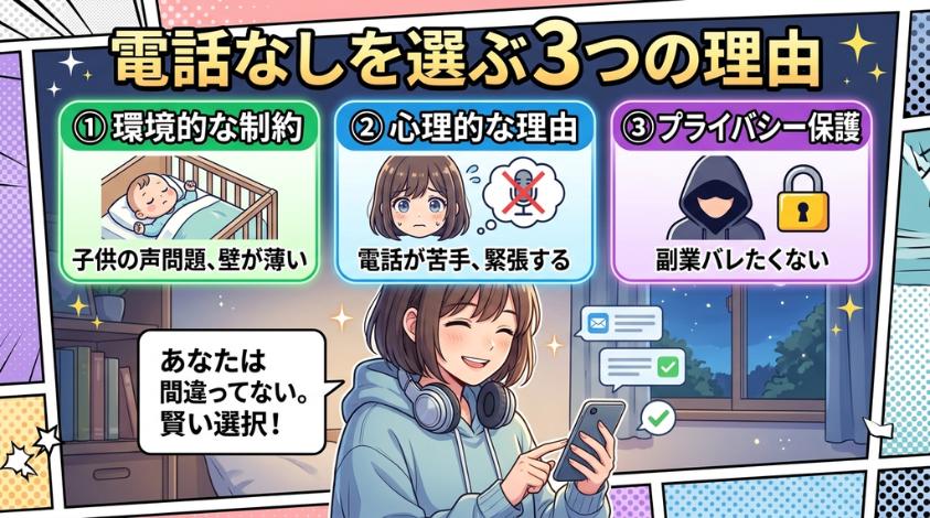 電話無しの在宅副業が人気の理由