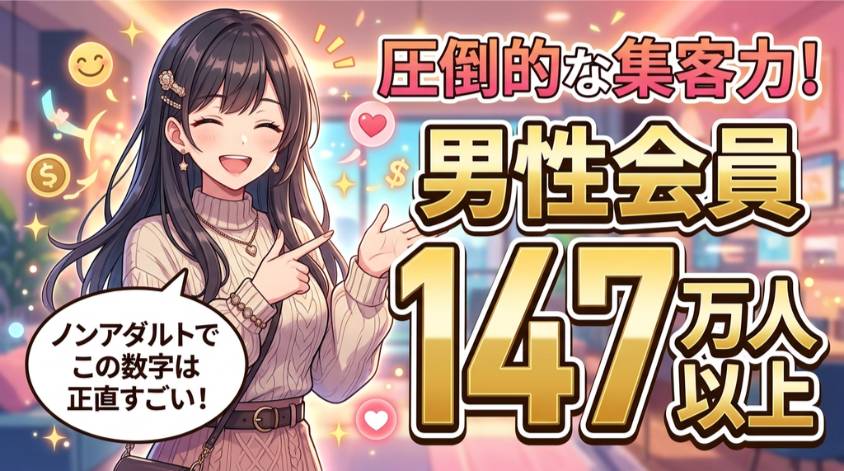男性会員が多い