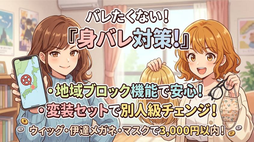 地域ブロック・変装で身バレを防ぐ