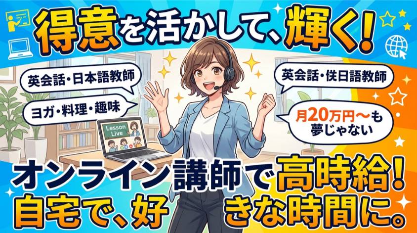 オンライン講師なら特技を活かせる