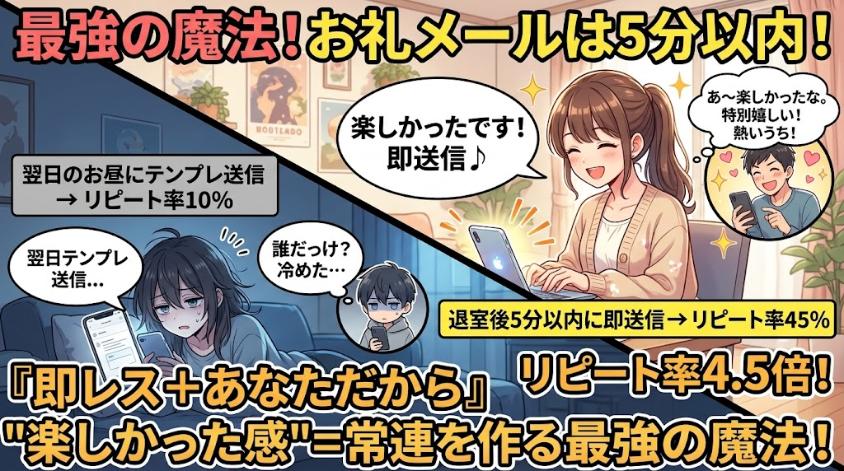 お礼メールは5分以内が鉄則