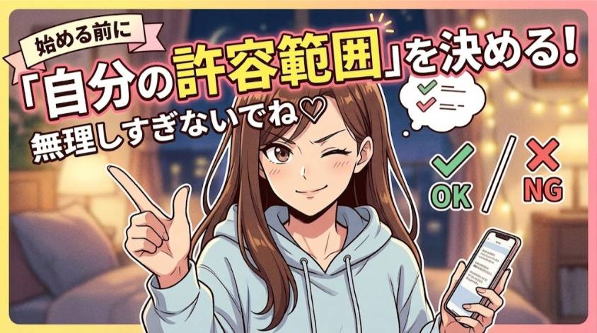 アダルトメルレを始める前に自分の許容範囲をキメておく