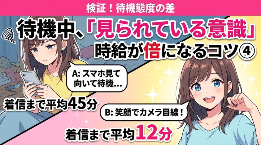 待機雄も見られていると意識する