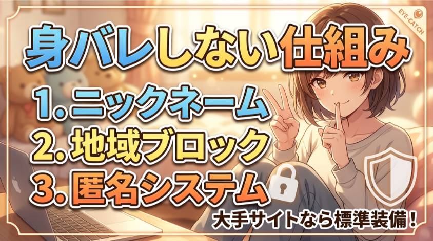 大手サイトなら身バレしない対策がある