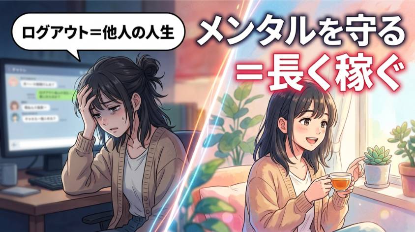 ログアウトしたらメンタルを切り替える