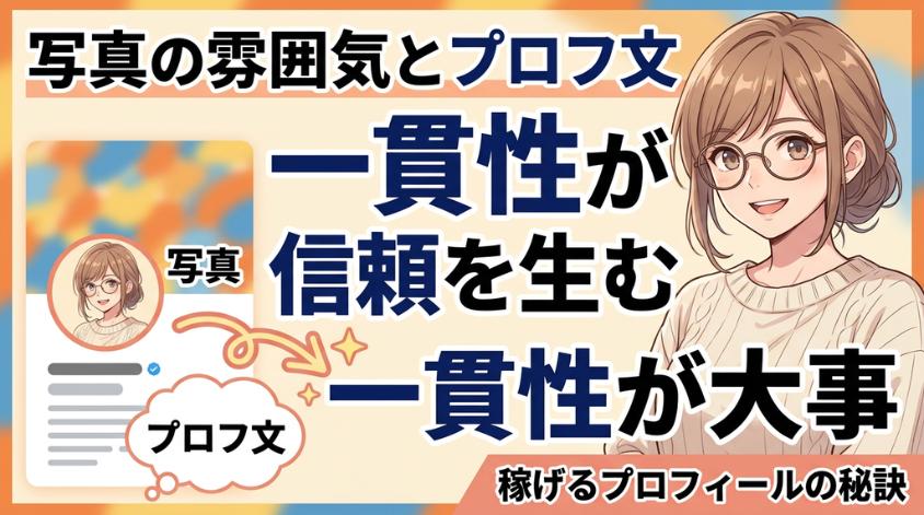 写真とプロフ文は一貫性を持たせる