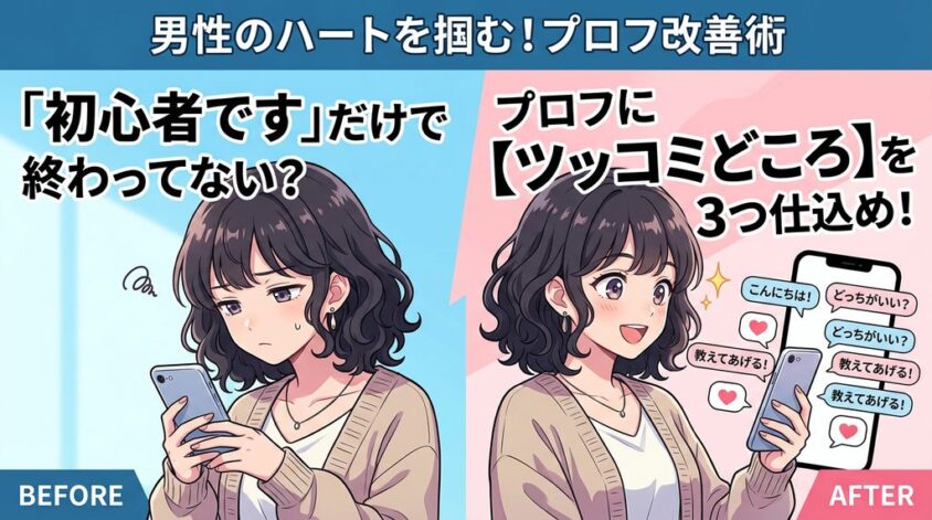 プロフィールは男性が話を振りやすい内容にする