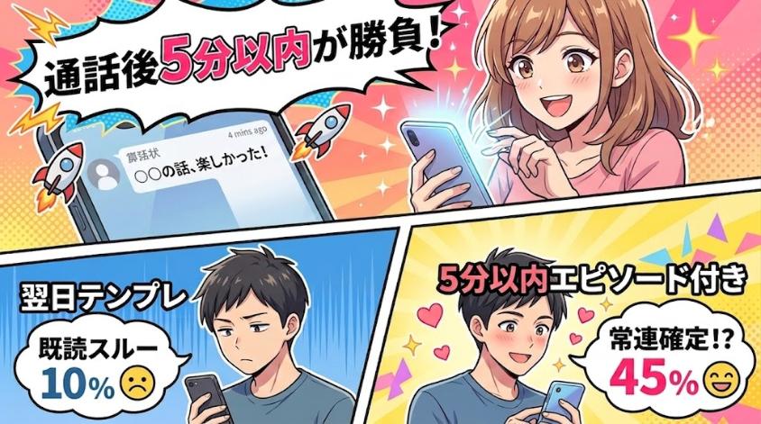 お礼メールは５分以内