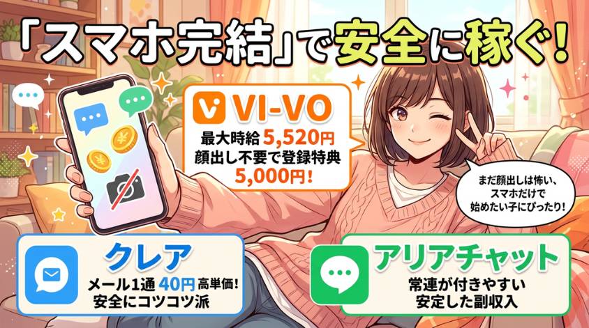 スマホだけではじめるおすすめメールレディ3サイト