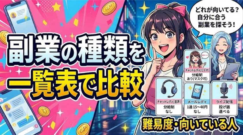 副業の種類を比較