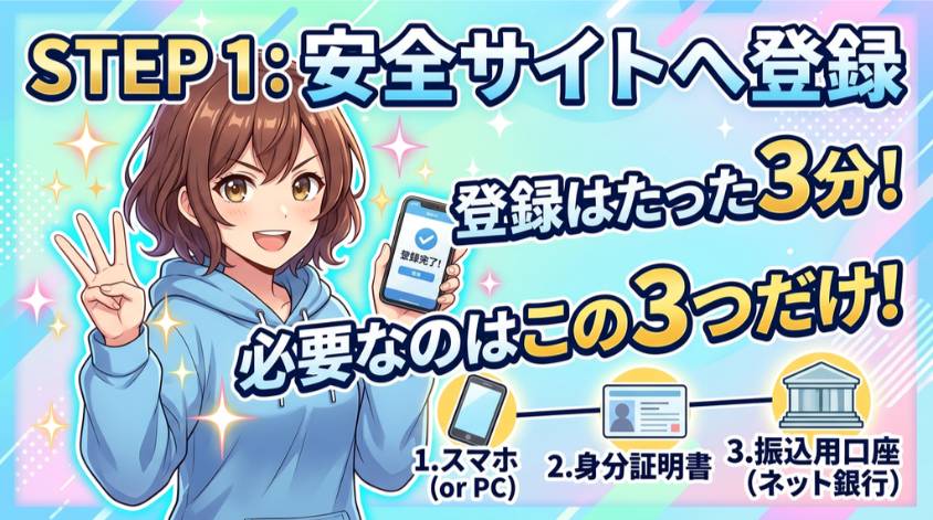 まずは安全なサイトに登録