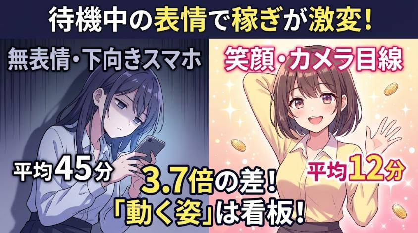 待機中にスマホをいじっている