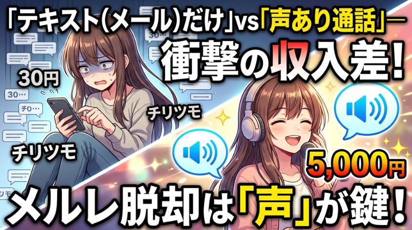 テキストのみと声ありの報酬の差