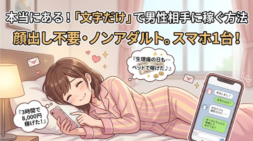 文字だけで稼げる男性相手の副業