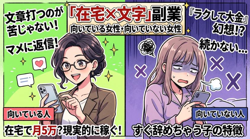 在宅副業が向いている人・向いていない人