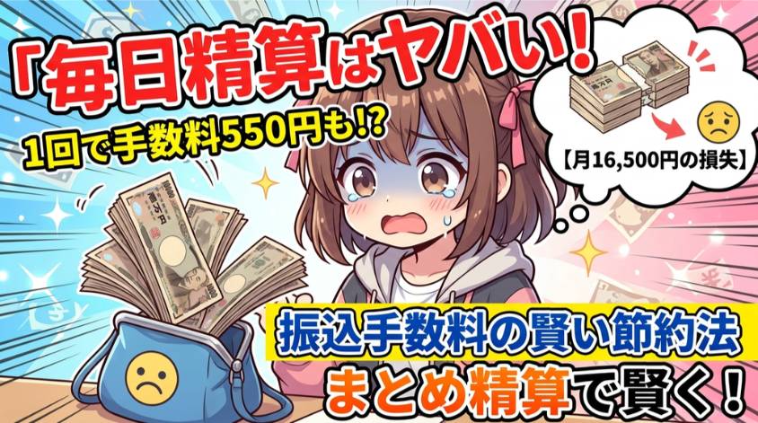 振込ごとに手数料が発生する