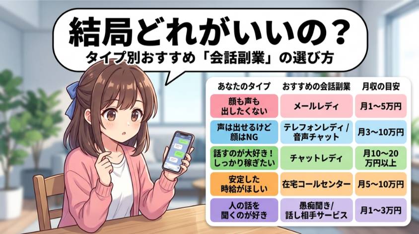 副業タイプ別のおすすめ一覧