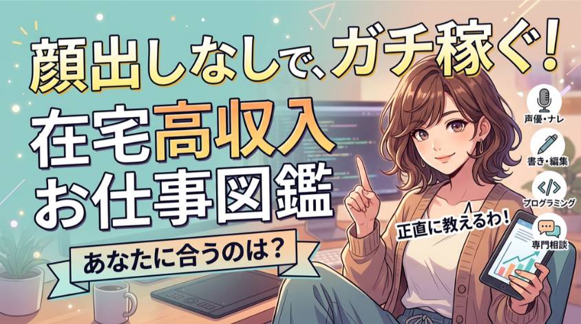 顔出しなしで稼げる高収入在宅ワーク一覧