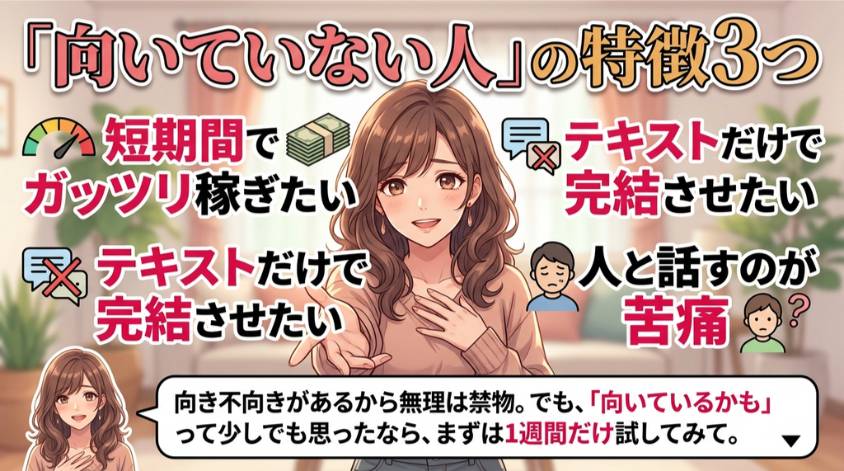 人と話すのが苦手なら向いていない