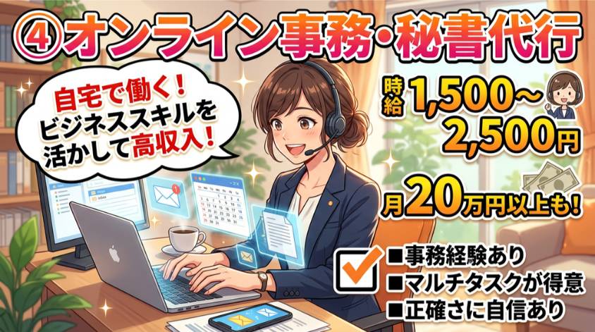 オンライン事務なら自宅でビジネススキルが活かせる