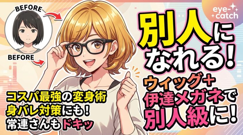 ウィッグやメガネで印象を変える